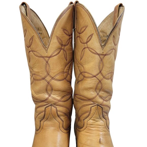 Hondo Men's Yellow Cowboy Boots‎ Size 9.5D Westen Resoled With Rubber Soles - Picture 8 of 16